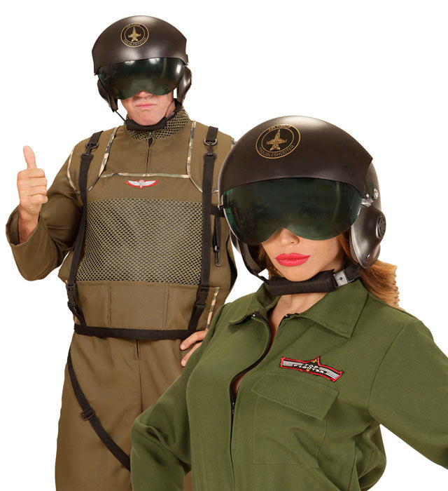 Realistischer Jetpilotenhelm für Fasnacht und Karneval