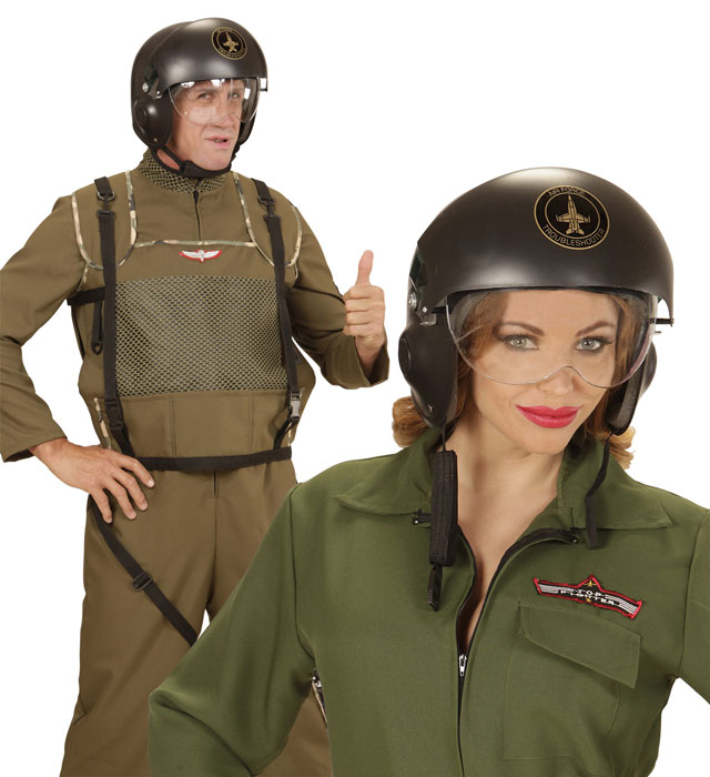 Realistischer Jetpilotenhelm für Fasnacht und Karneval