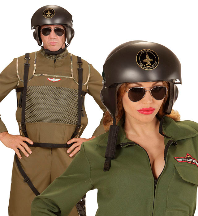 Realistischer Jetpilotenhelm für Fasnacht und Karneval