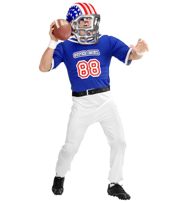 Aufblasbarer Footballhelm mit amerikanischer Stars & Stripes Flagge in Erwachsenengröße