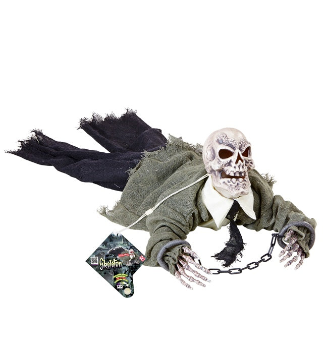 Animiertes Skelett mit Schallsensor und Farbwechsel, 80 cm Halloween-Dekoration