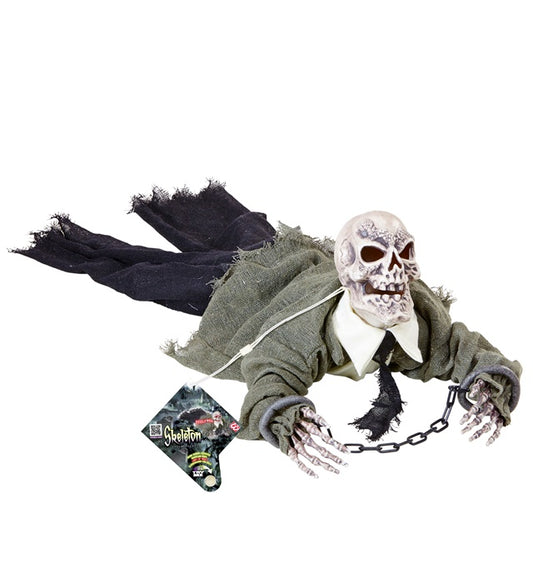 Animiertes Skelett mit Schallsensor und Farbwechsel, 80 cm Halloween-Dekoration