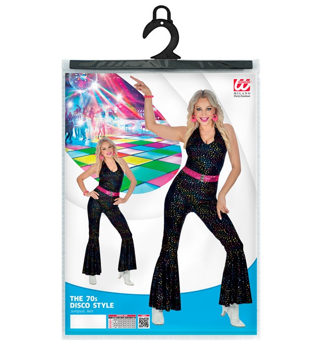 THE 70s DISCO STYLE Retro-Overall mit Gürtel für Fasnacht und Mottoparty