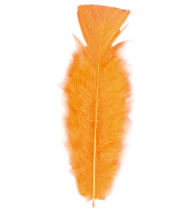 50 orange Federn ca. 10 cm für Fasnacht und Karneval