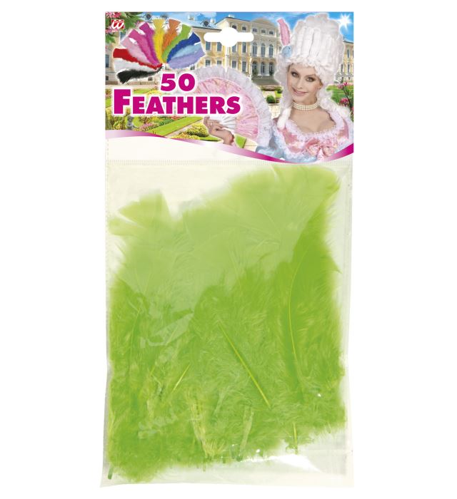 50 grüne Federn ca. 10 cm für Fasnacht und Dekoration