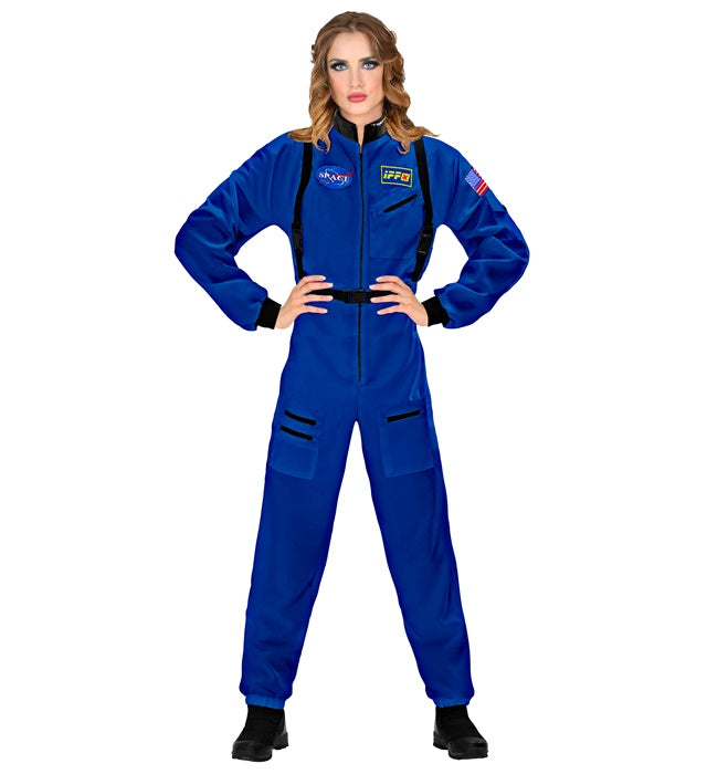 Astronaut Overall Fasnacht Kostüm in weiss mit Weltraum-Design