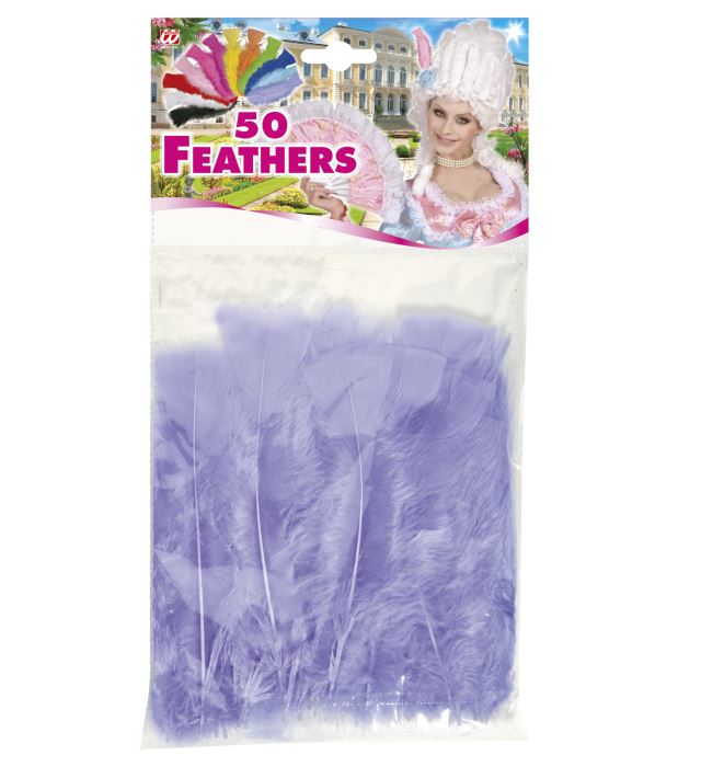 Set mit 50 violetten Federn ca. 10 cm Länge für Fasnacht und Dekoration