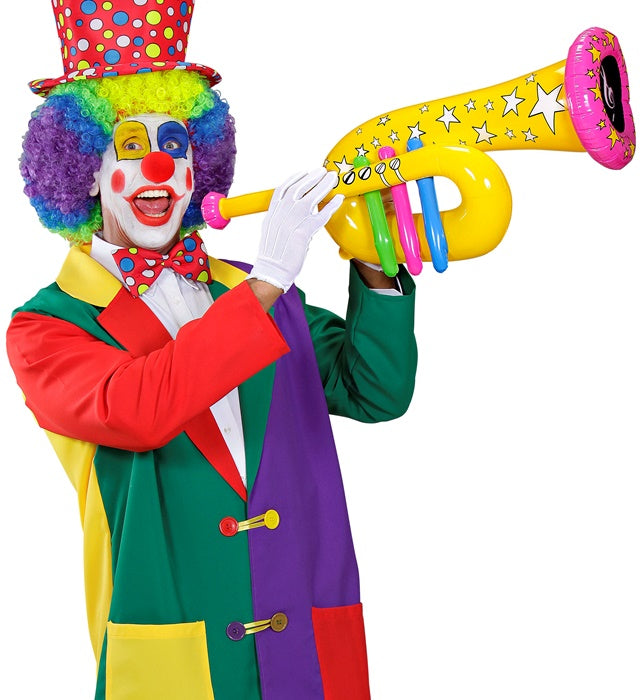 Aufblasbare gelbe Tuba 63 cm als Fasnacht-Accessoire