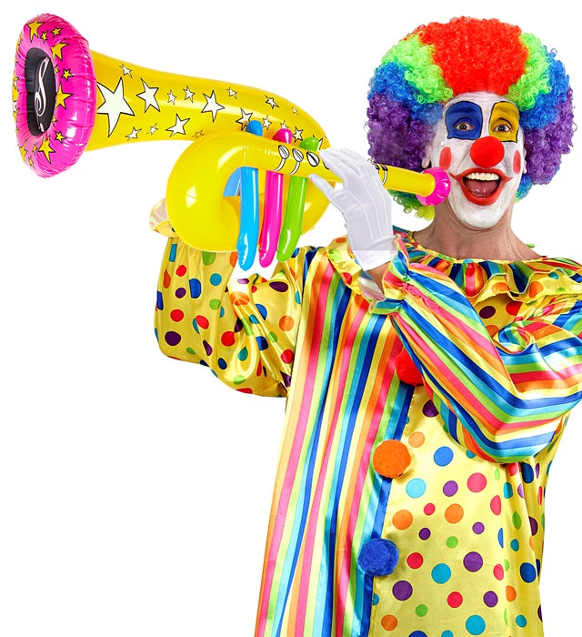 Aufblasbare gelbe Tuba 63 cm als Fasnacht-Accessoire