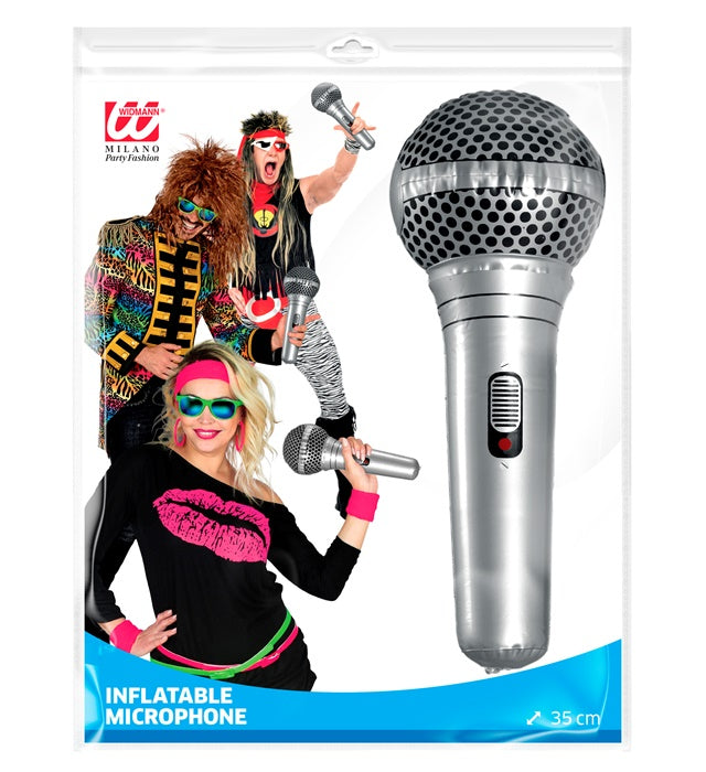 Aufblasbares Mikrofon 35 cm als Fasnacht Accessoire