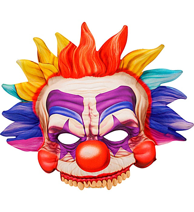 Kinnlose Killerclown-Maske aus Stoff für Fasnacht und Halloween