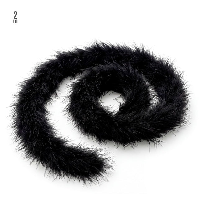 Schwarze Marabou-Federboa 2 Meter lang als Fasnacht- und Karneval-Accessoire