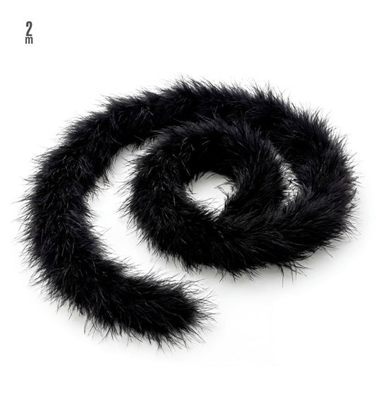 Schwarze Marabou-Federboa 2 Meter lang als Fasnacht- und Karneval-Accessoire