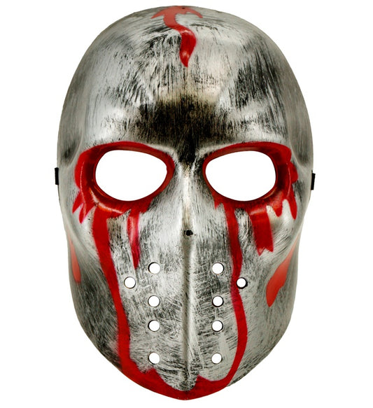 Blutige Hockey Maske aus Hartplastik mit verstellbarem Gummiband