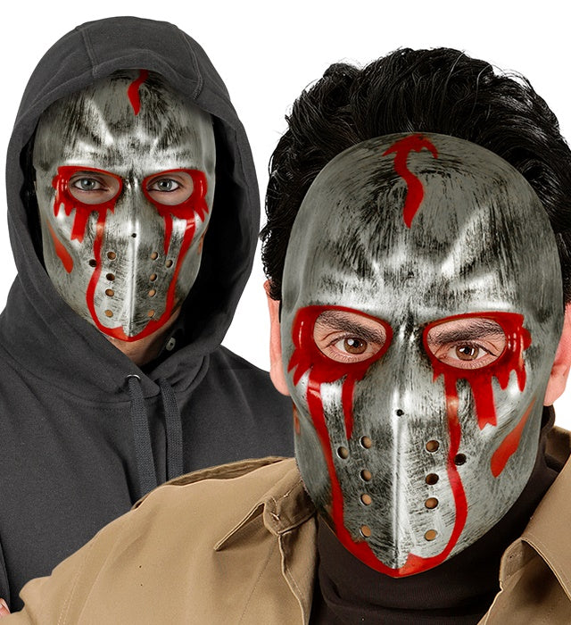 Blutige Hockey Maske aus Hartplastik mit verstellbarem Gummiband
