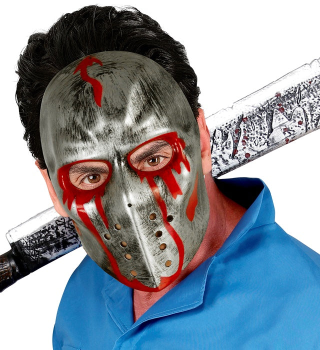 Blutige Hockey Maske aus Hartplastik mit verstellbarem Gummiband