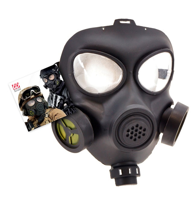 Gasmaske aus Hartplastik als Fasnachts- und Karnevalszubehör