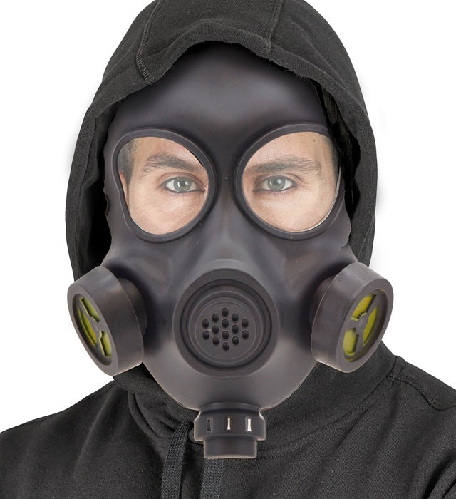 Gasmaske aus Hartplastik als Fasnachts- und Karnevalszubehör