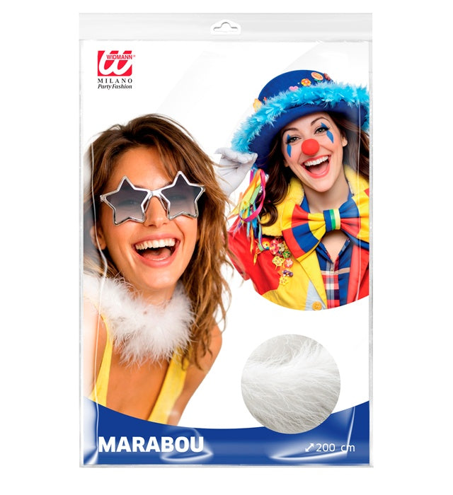 Weiße Marabou-Federboa 2 Meter als festliches Kostümzubehör