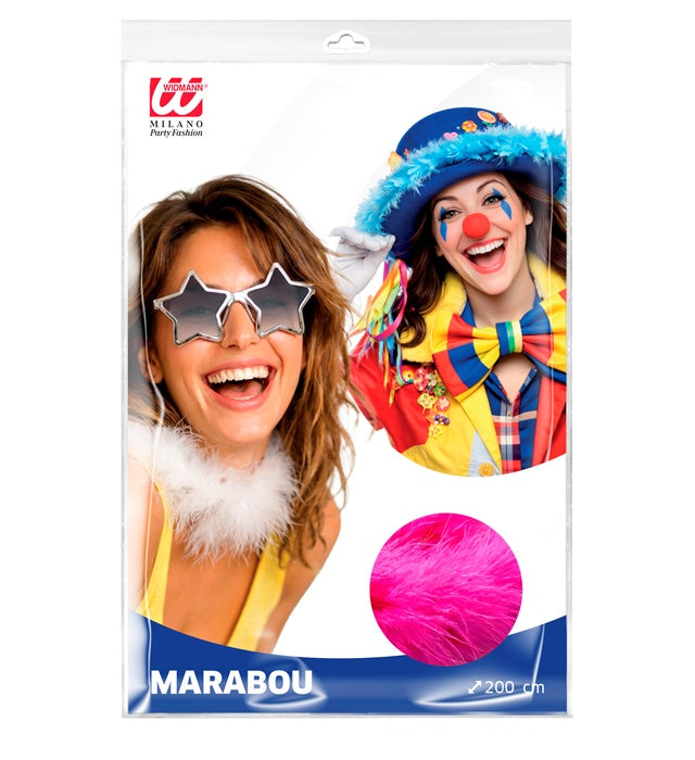 Rosa Marabou-Boa 2 Meter Länge als Fasnacht-Accessoire