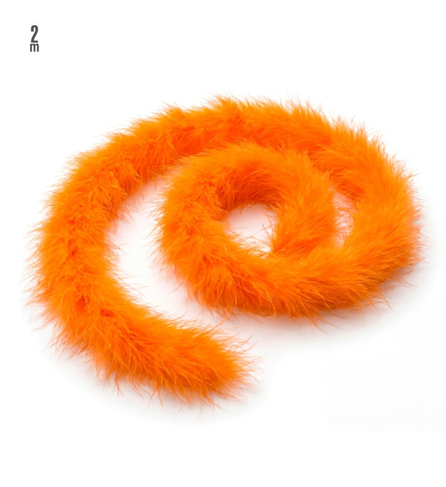 Orangefarbene Marabou-Boa mit weichen Federn, 2 Meter lang