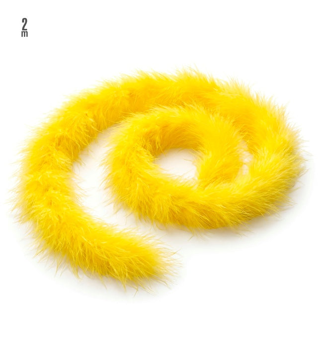 Gelbe Marabou-Perlenkette 2 Meter Länge für Fasnacht und Karneval