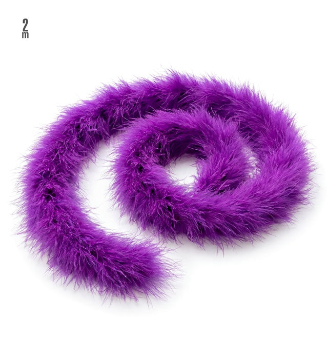 Violette Marabou-Boa, 2 Meter lang, dekorative Federboa für Fasnacht und Halloween
