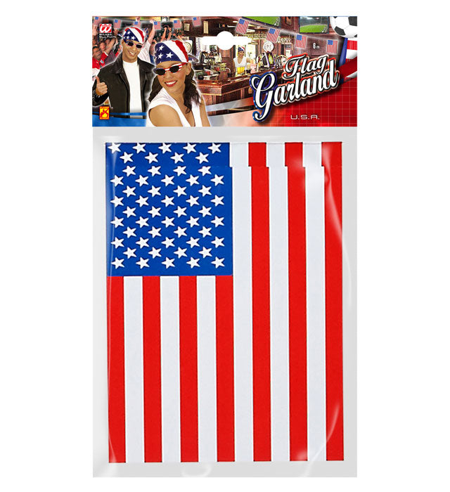 USA Wimpelkette mit 15 x 20,5 cm Flaggen auf 6 m Länge
