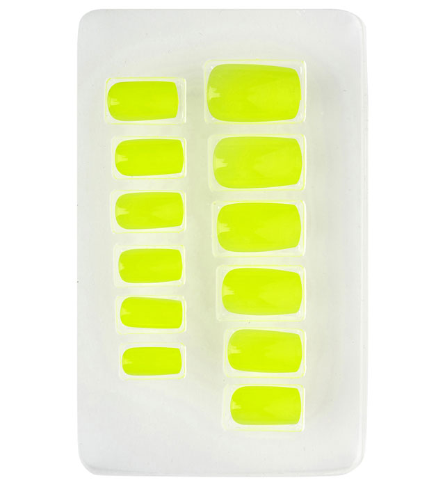 Selbstklebende Neon Gelbe Airbrush Fingernägel Set mit 12 Stück