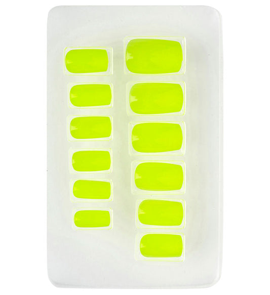 Selbstklebende Neon Gelbe Airbrush Fingernägel Set mit 12 Stück
