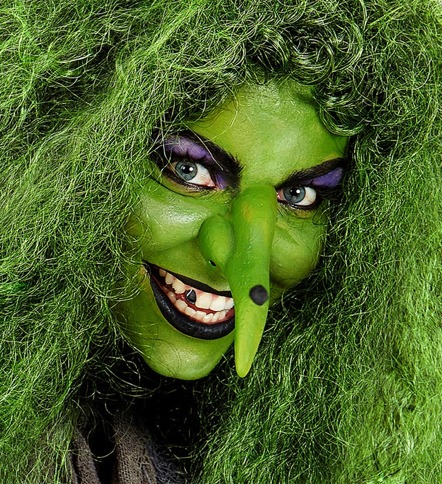 Detailreiche Hexennase als Kostümzubehör für Halloween und Fasnacht