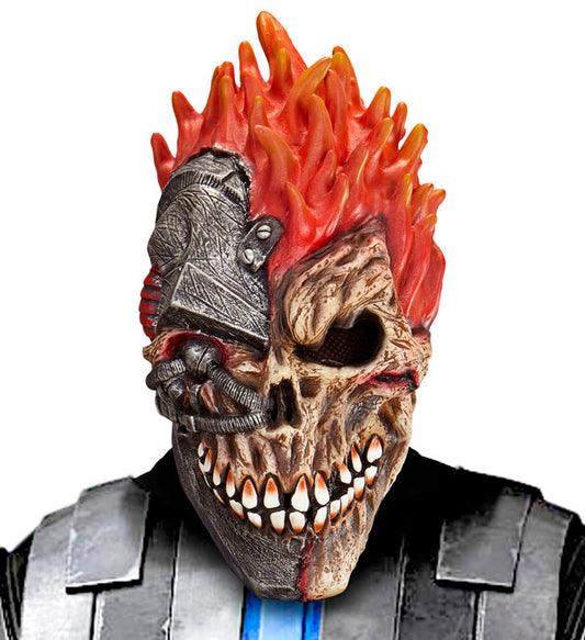 Cyber Totenkopf Maske in futuristischem Design für Halloween und Fasnacht