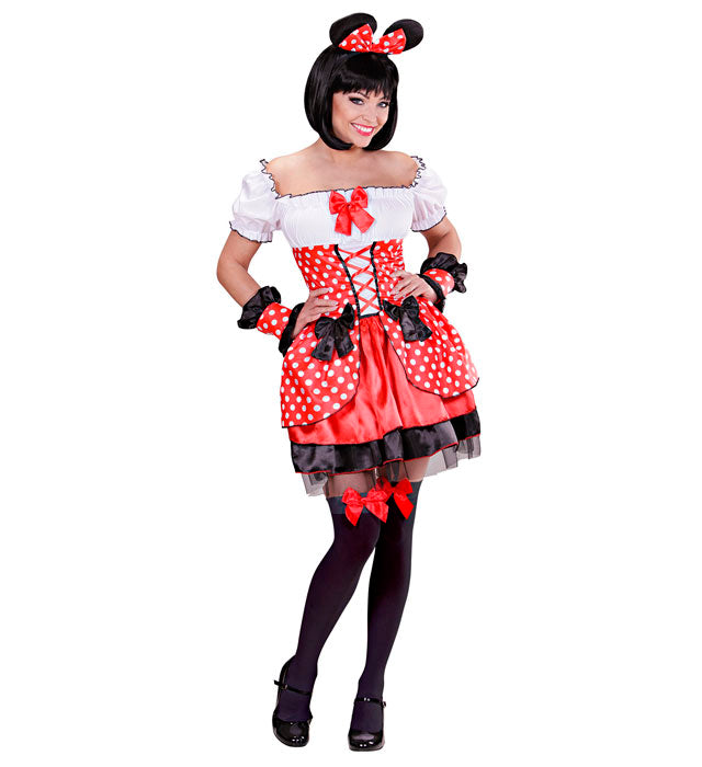 Mäuschen Kostüm bestehend aus Kleid, Armstulpen und Ohren für Fasnacht