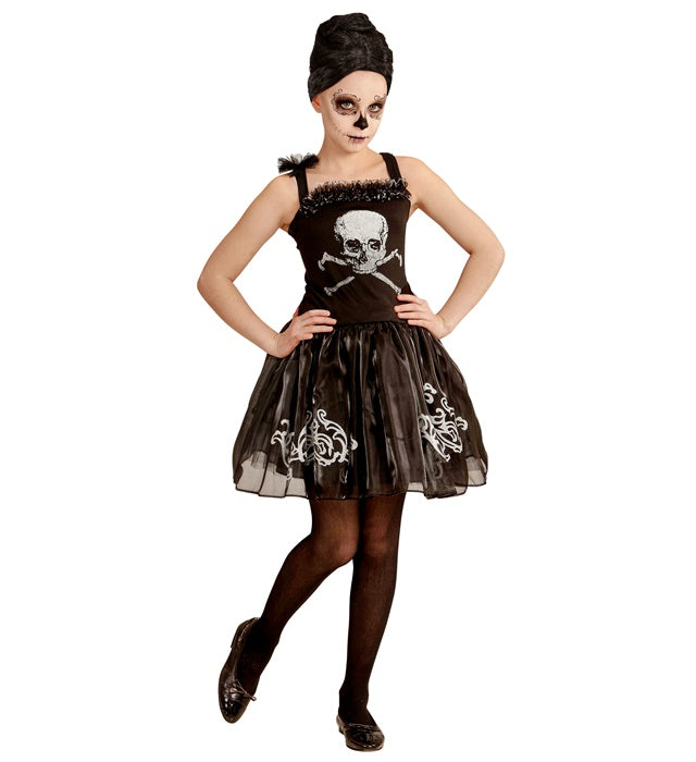 Skullerina Kleid mit Totenkopf-Motiv für Fasnacht und Karneval