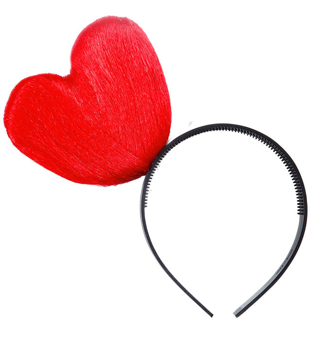 Roter Haarreif mit Herzmotiv für Fasnacht und Karneval