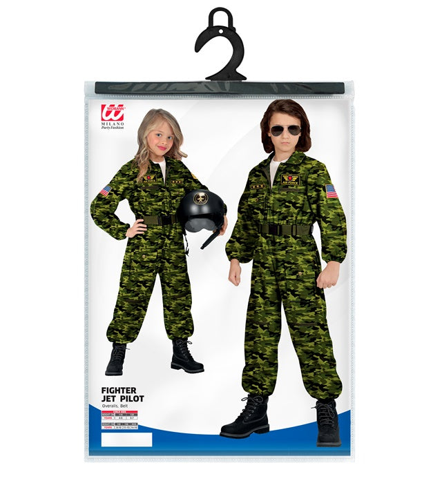 Kampfjetpilot Kostüm Overall mit Gürtel für Fasnacht und Karneval