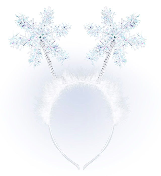 Haarreif mit funkelnden Schneeflocken als winterliches Fasnacht-Accessoire