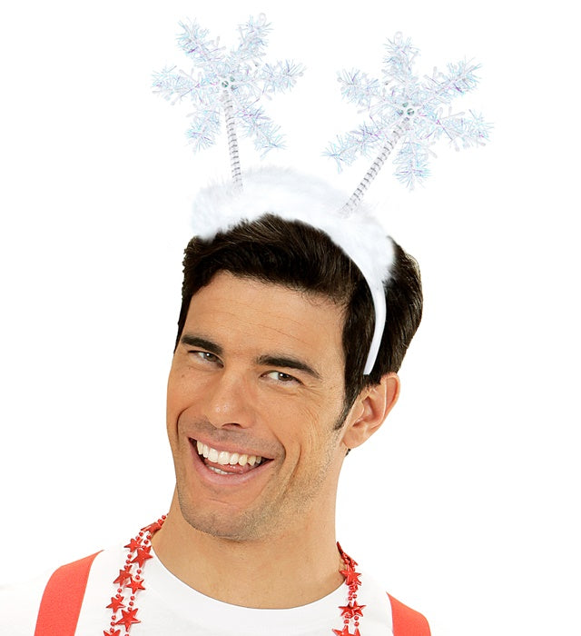 Haarreif mit funkelnden Schneeflocken als winterliches Fasnacht-Accessoire