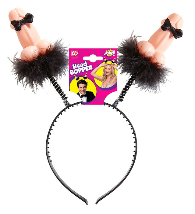 Haarreif mit lustigem Willy und Fliege als Fasnacht Accessoire