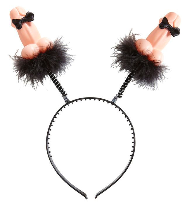 Haarreif mit lustigem Willy und Fliege als Fasnacht Accessoire
