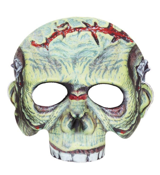 Monster-Maske ohne Kinn aus Stoff für Fasnacht und Halloween