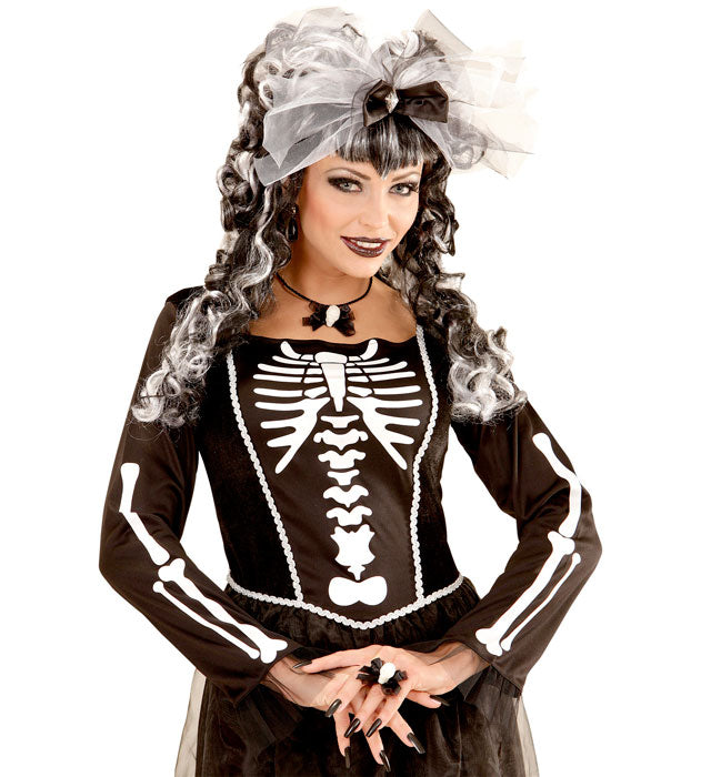 Ring mit Totenkopf und Schleife als Halloween Accessoire