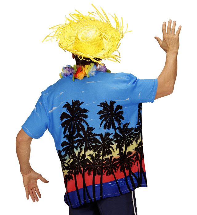 Buntes Hawaiihemd mit Palmenmuster für Fasnacht und Karneval