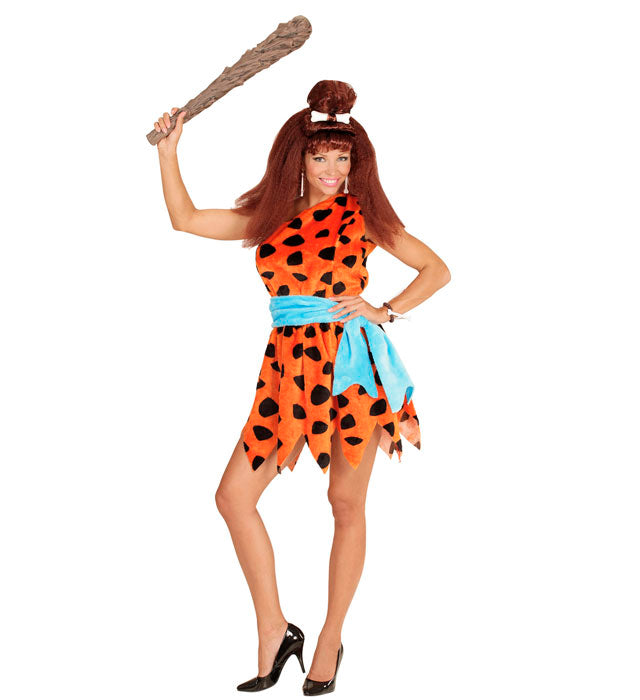 Steinzeitfrau Kostüm bestehend aus Kleid und Gürtel, ideal für Fasnacht und Karneval