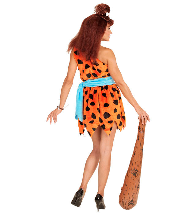 Steinzeitfrau Kostüm bestehend aus Kleid und Gürtel, ideal für Fasnacht und Karneval
