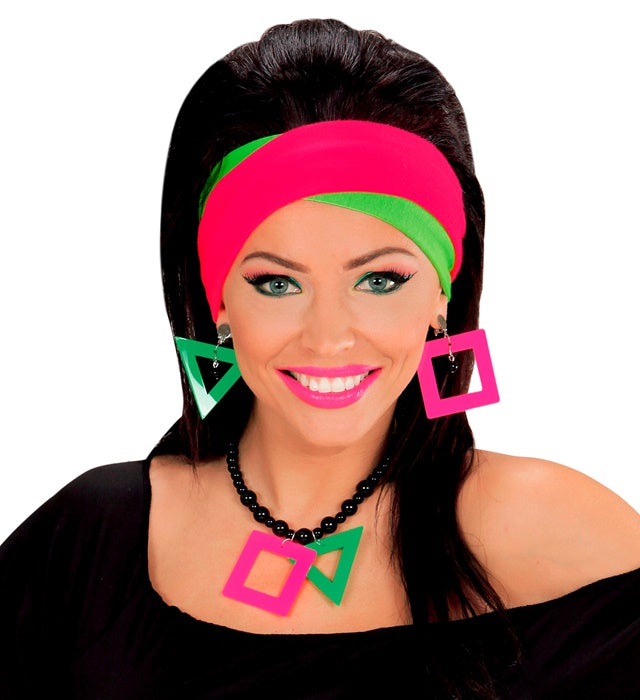 Set von zwei neonfarbenen Stirnbändern als Fasnacht Accessoire
