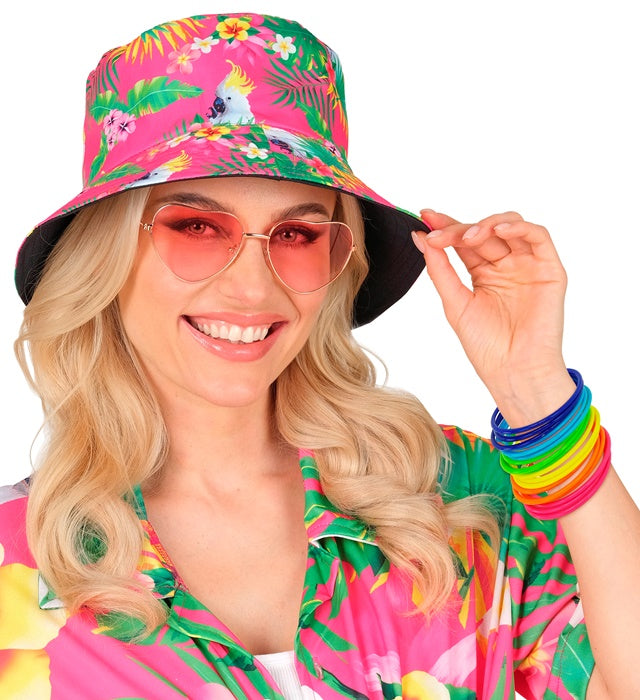 Set mit 18 bunten Multicolor Armreifen für Fasnacht und Karneval