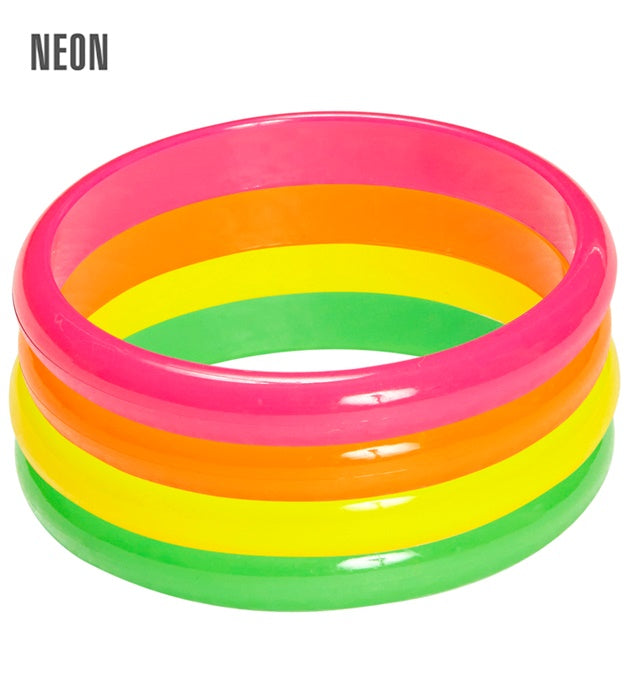 Set von 4 leuchtenden Neon-Armbändern in verschiedenen Farben für Fasnacht