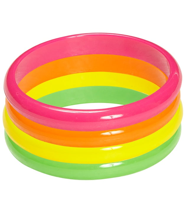 Set von 4 leuchtenden Neon-Armbändern in verschiedenen Farben für Fasnacht