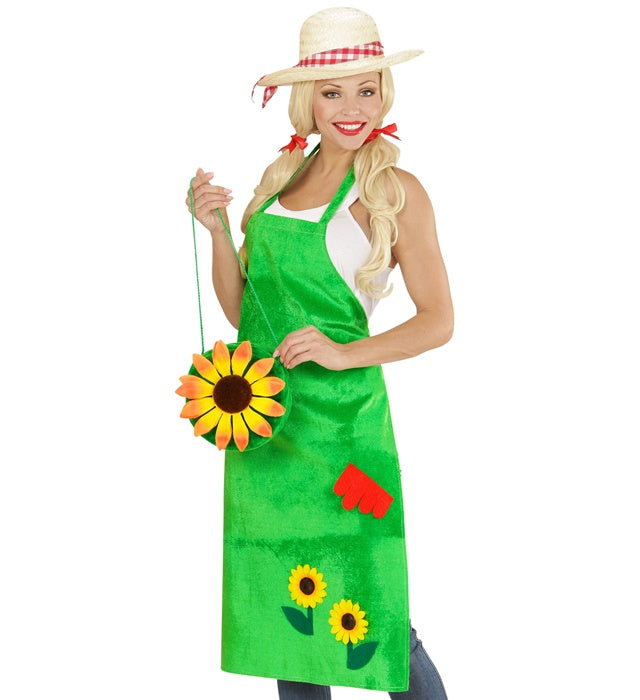 Handtasche mit leuchtendem Sonnenblumen-Motiv auf hellem Hintergrund